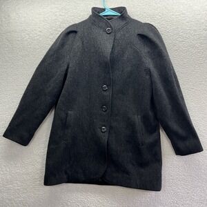 International Scene Coat Womens 7/8 Gray Wool Blend Yogoslavia Classic Vintage
